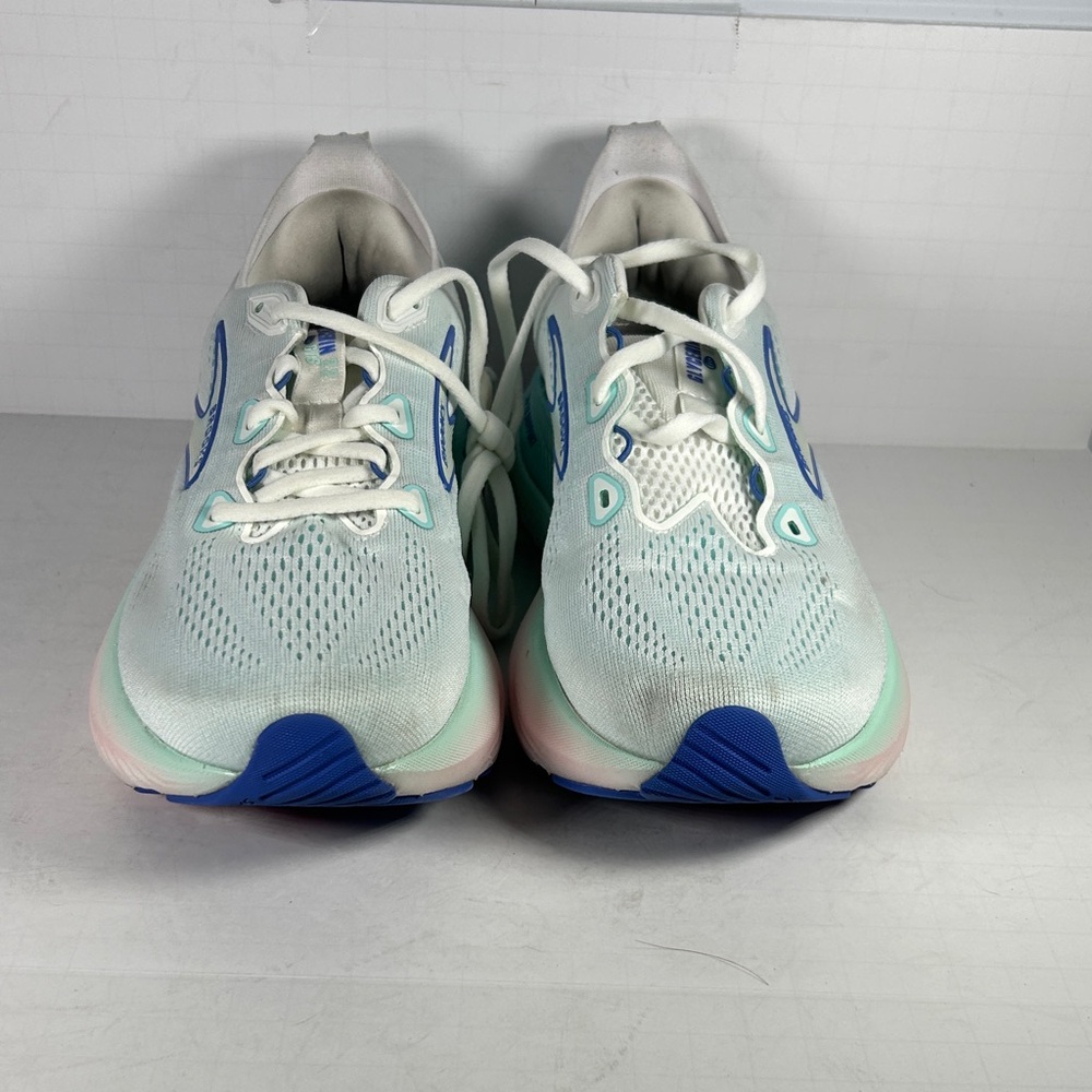 Brooks  Glycerin 22 Women's 7D wide shoe Athletic Shoes - White and Blue B1 - Picture 4 of 9